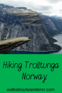 My hike of Trolltunga in norway by Walkaboutwanderer Keywaords: Walking, adventure, Trolls tounge, Norway, Travel blogger, backpacker