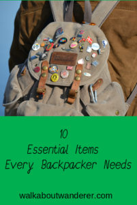 10 essentail items for backpackers by travel blogger Walkabout Wanderer Keywords: Backpack, Travl, traveller, suitcase, products, things great items, travel blogger.
