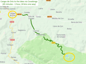 Cangas de Onís to the lakes via Covadonga Picos de Europa Spain Driving route Motorhome Camper van