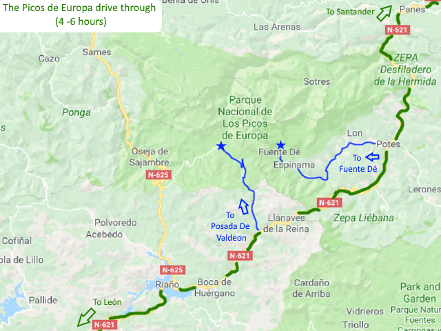 The Picos de Europa drive through Picos de Europa Spain Driving route Motorhome Camper van