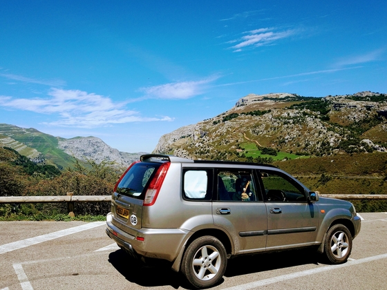 living sleeping travelling by car north spain