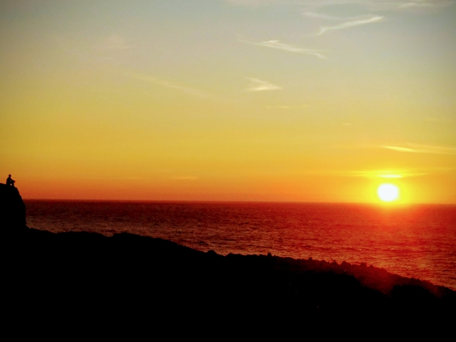 Traveling and living in car Portugal Sintra sunset